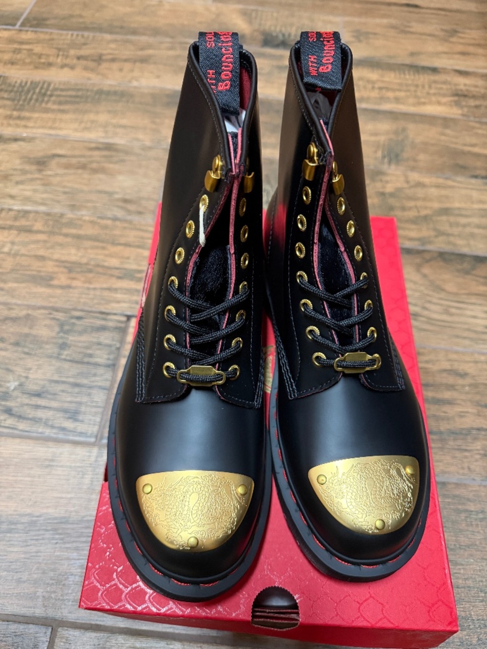 Dr. Martens 1460 Year Of The Dragon Black/Gold Boots US M8 W9 NIB